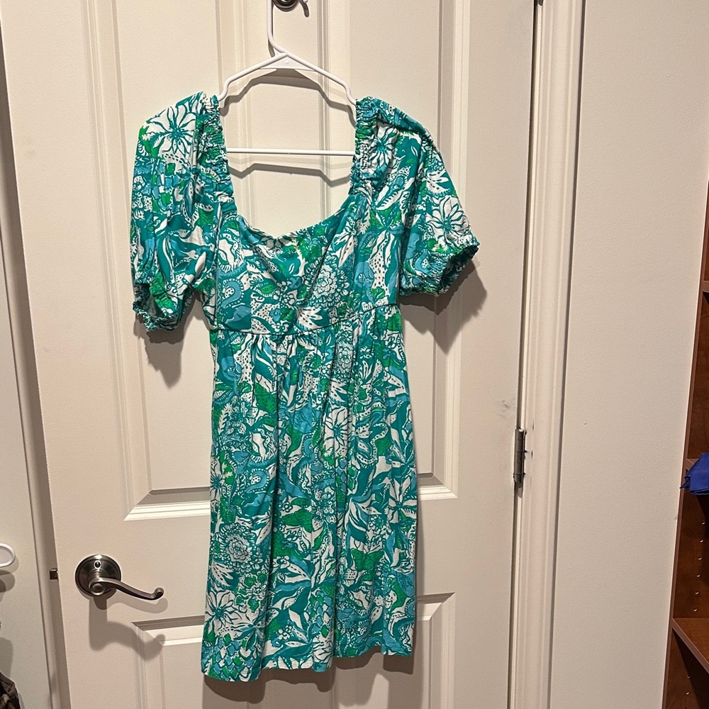 Lilly Pulitzer Teal Floral Mini Dress